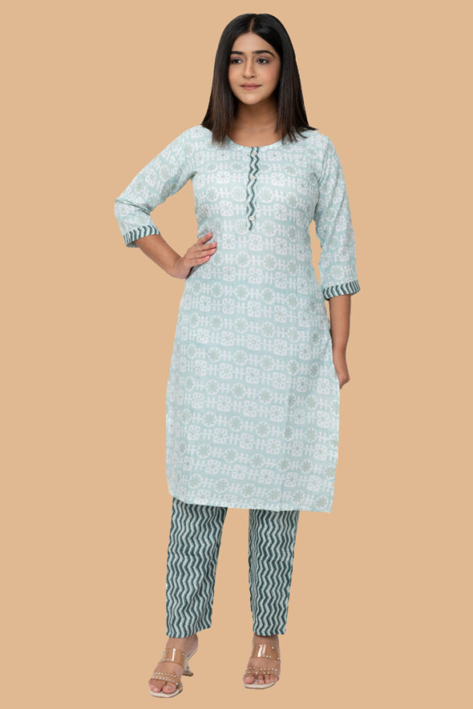 Straight Kurti Pant Set For Women For Daily Use